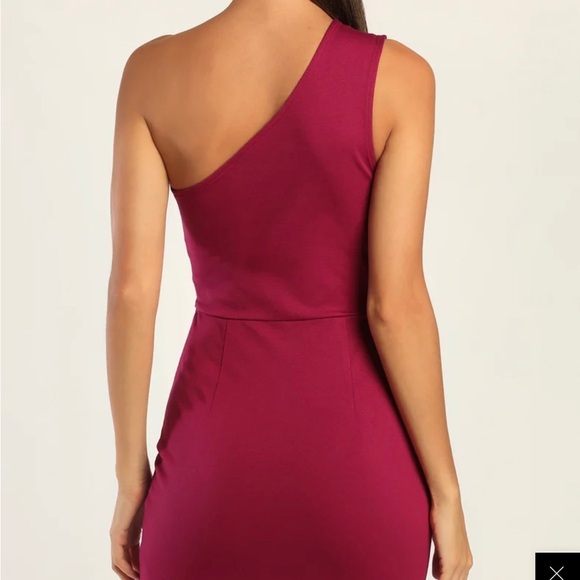 Lulus Down to Party Magenta One Shoulder Cutout Bodycon Mini Dress - Picture 2 of 10